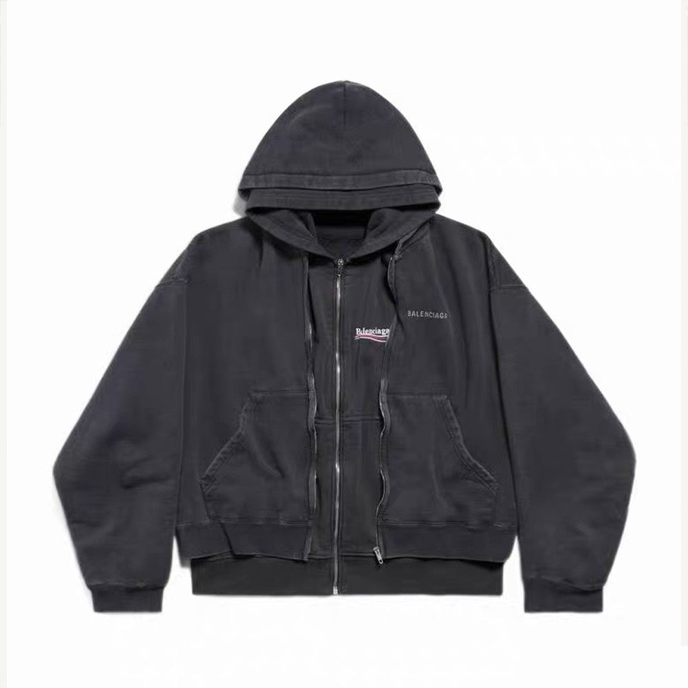 Men's And Women's 25ss New Collection Layered Hooded Sweatshirt Jacket Two-Piece Set #194060