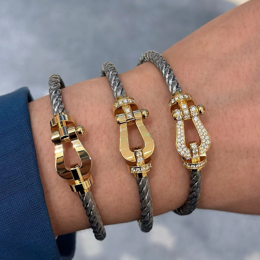 FRED Men Women Solid Color Metal Bracelet Trend High Street Cool Titanium Bracelet Jewelry #73171