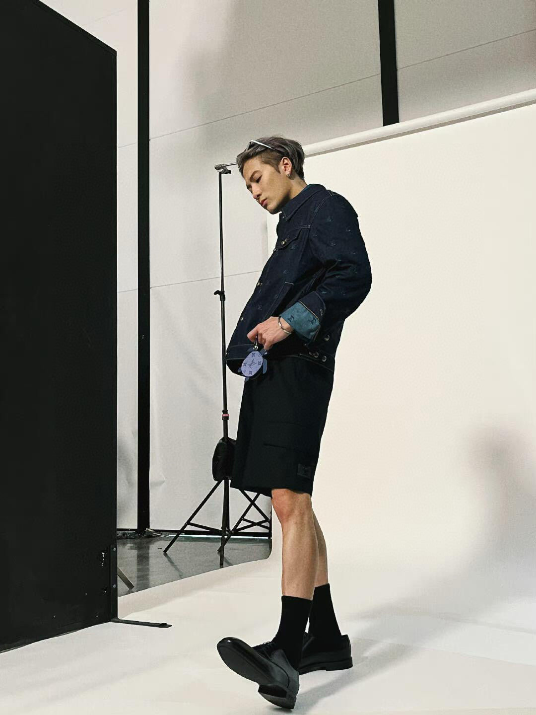 Men's Summer Solid Color Shorts with Pockets and Metallic Embellishments #75769