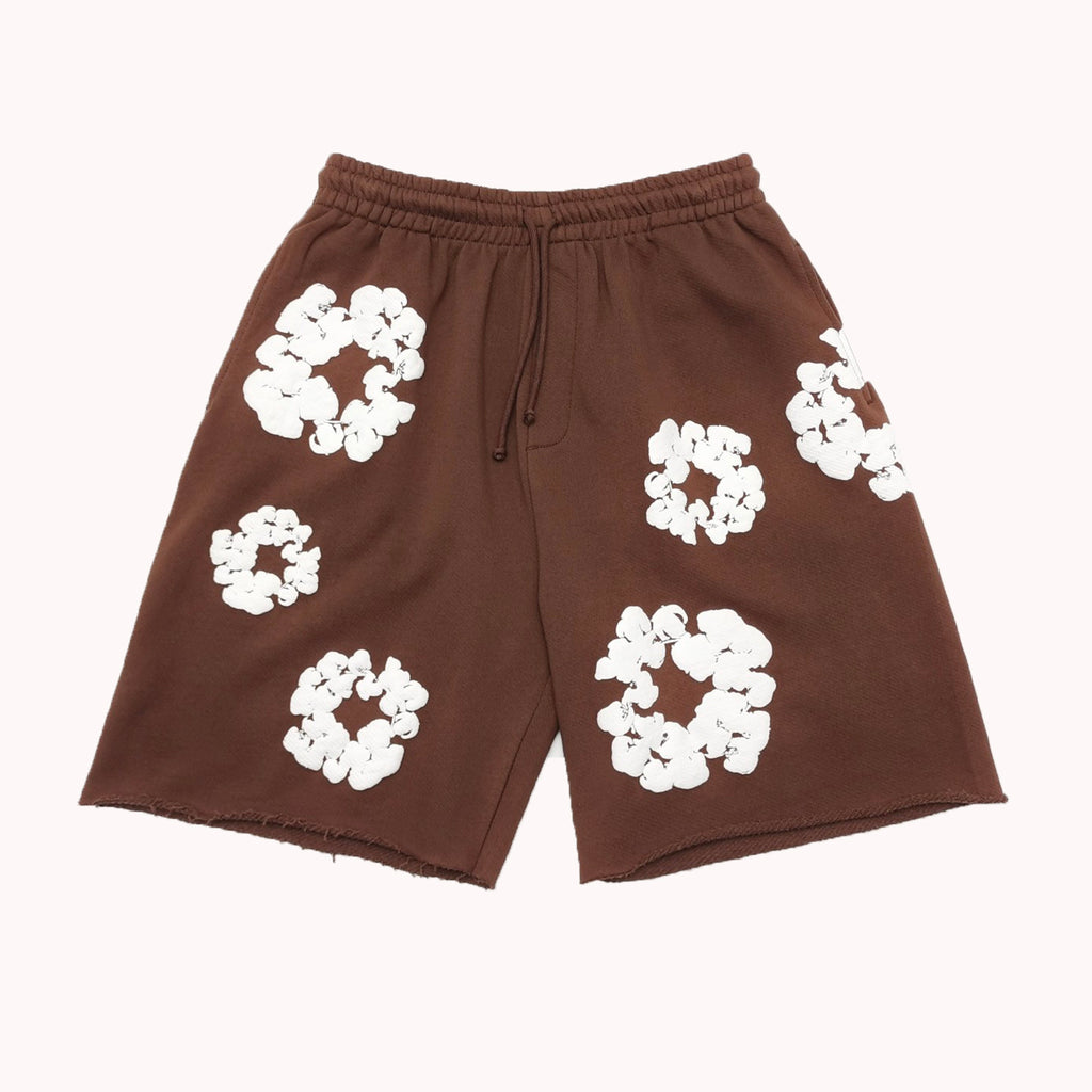 Denim Tears Men Women Spring Summer Trend High Street Kapok Flower Casual Cotton Loose Shorts Fashion Pants Ngvp #8876