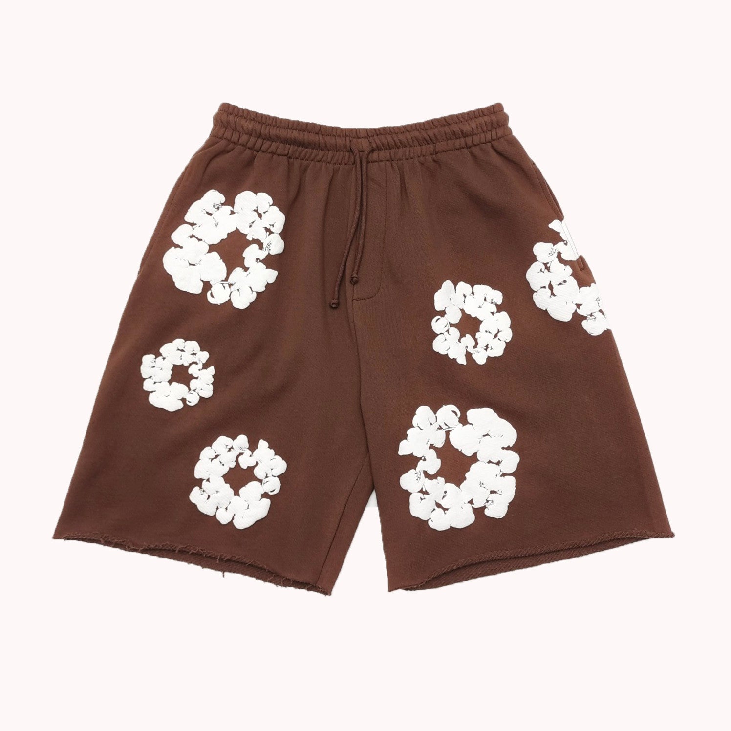 Denim Tears Men Women Spring Summer Trend High Street Kapok Flower Casual Cotton Loose Shorts Fashion Pants Ngvp #8876