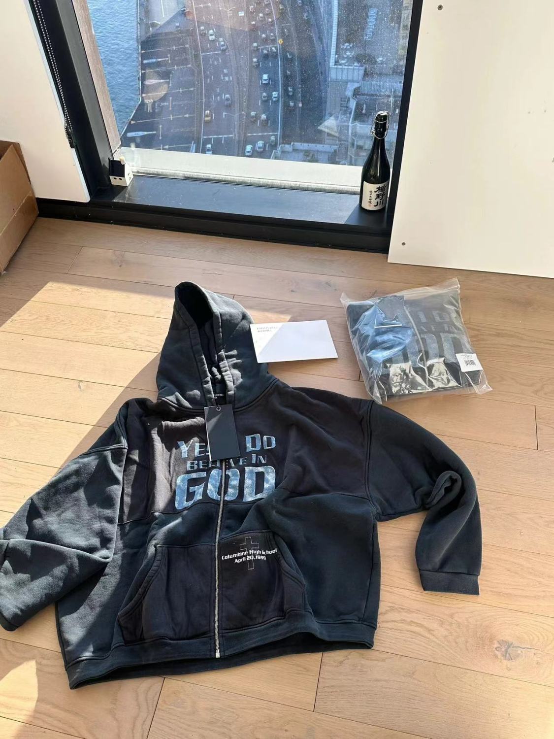 Enfants Riches Deprimes Men's Solid Color Spring And Autumn I Believe In God Printed Loose Long Sleeve Zipper Hooded Sweatshirt Ngvp #7748