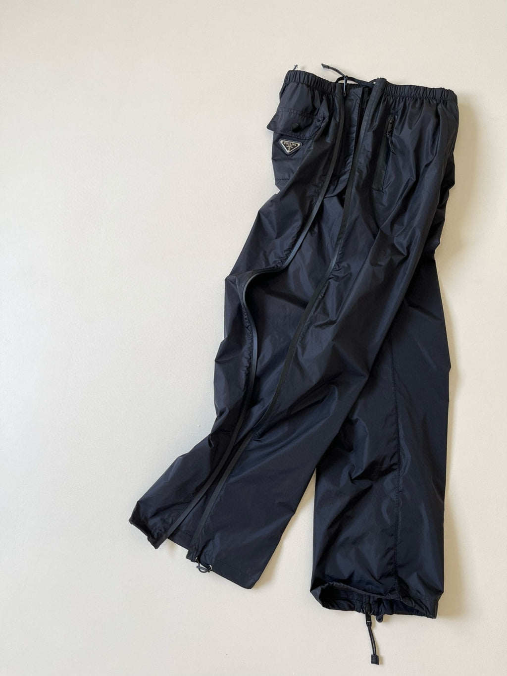 Men's Spring/Summer Black Nylon Side Zip Jogger Pants #98995