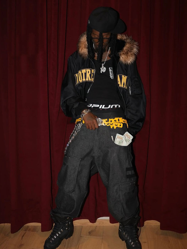 Opium Yvl Style Men's Playboicarti Webbing Cotton Elastic Breathable Long High Waisted Boxer Briefs Underpants Ngvp #1696