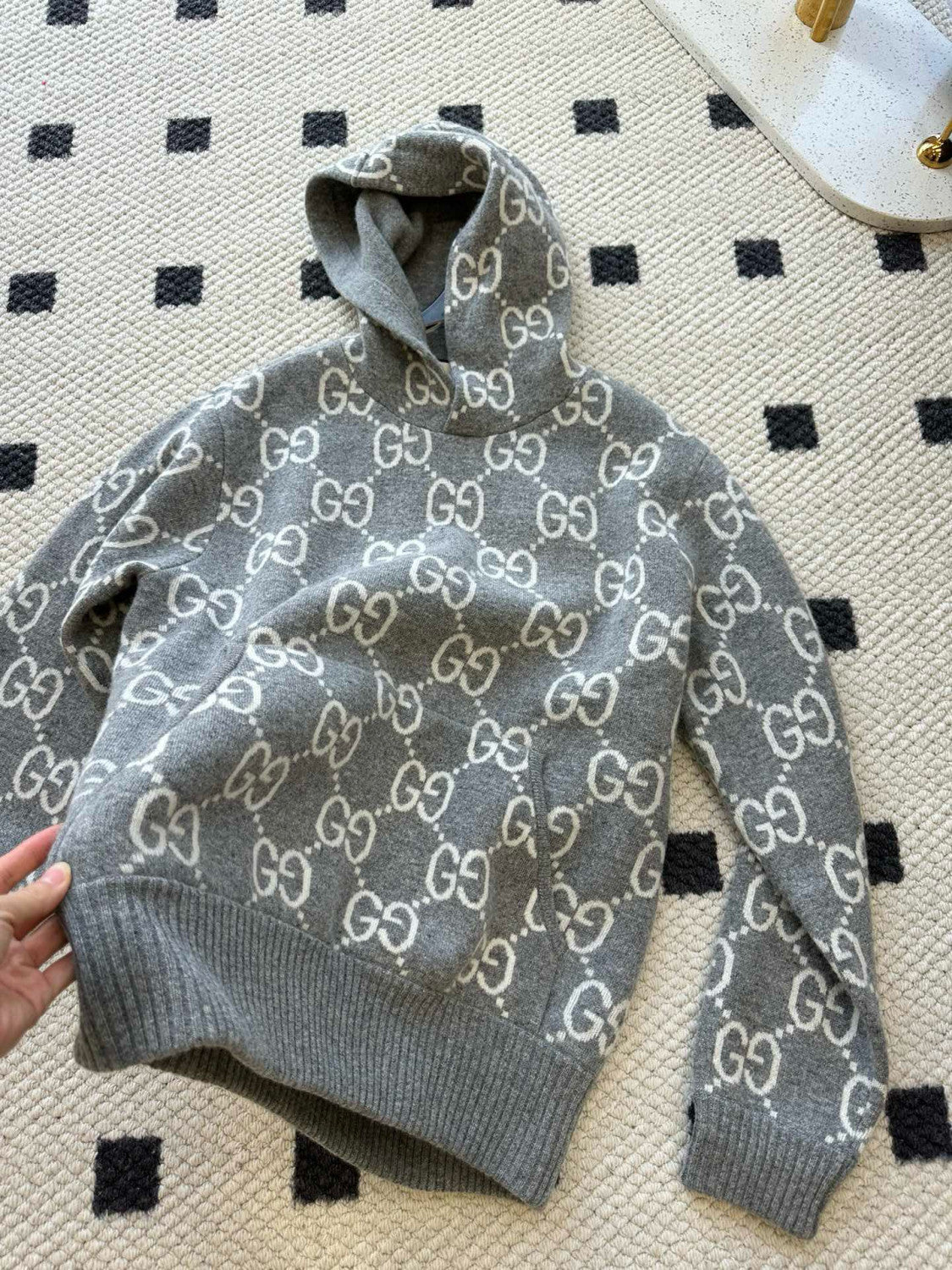 Men's Spring and Autumn Monogram Printed Long Sleeve Hooded Sweatshirt Pullover Sweatshirt #97962