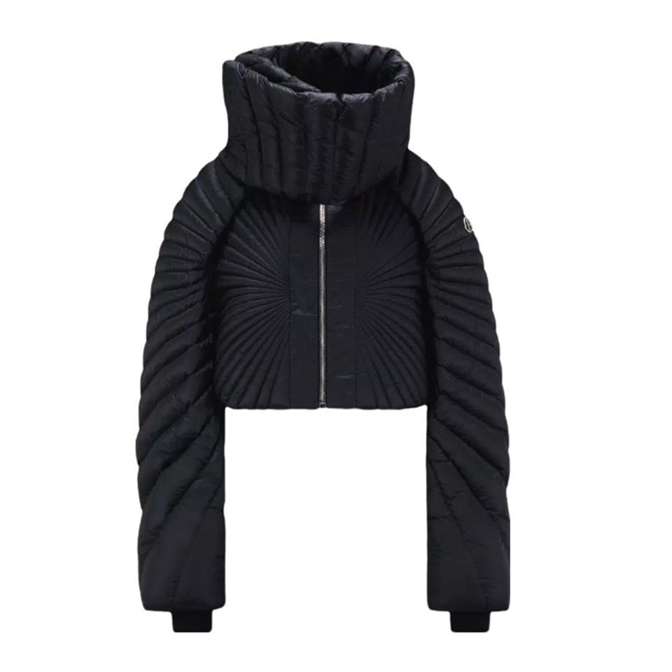 x Men Women Winter Solid Color Detachable Neck Collar Short Long Sleeve Puffer Down Jacket Black Fit Coat #8825