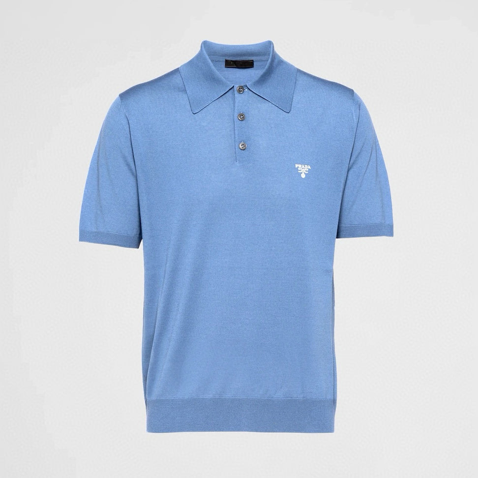 Men's Summer Solid Color Embroidered Logo Wool Knit Polo Shirt Short Sleeve T-Shirt #98532