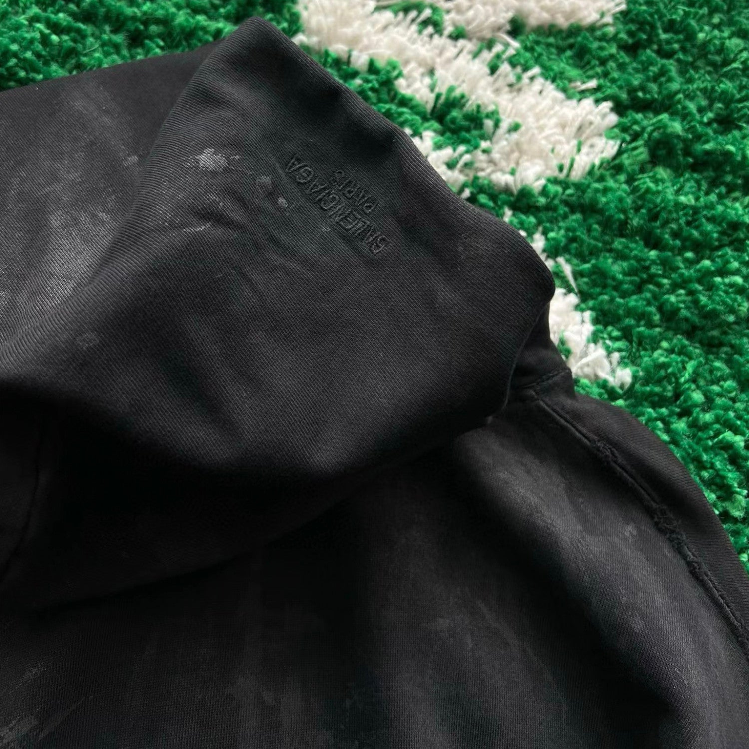 Men's Spring/Summer Fashion High Street Aged Mud Dye Metal Zipper Jacket Embroidered Logo Black Jacket  #98365