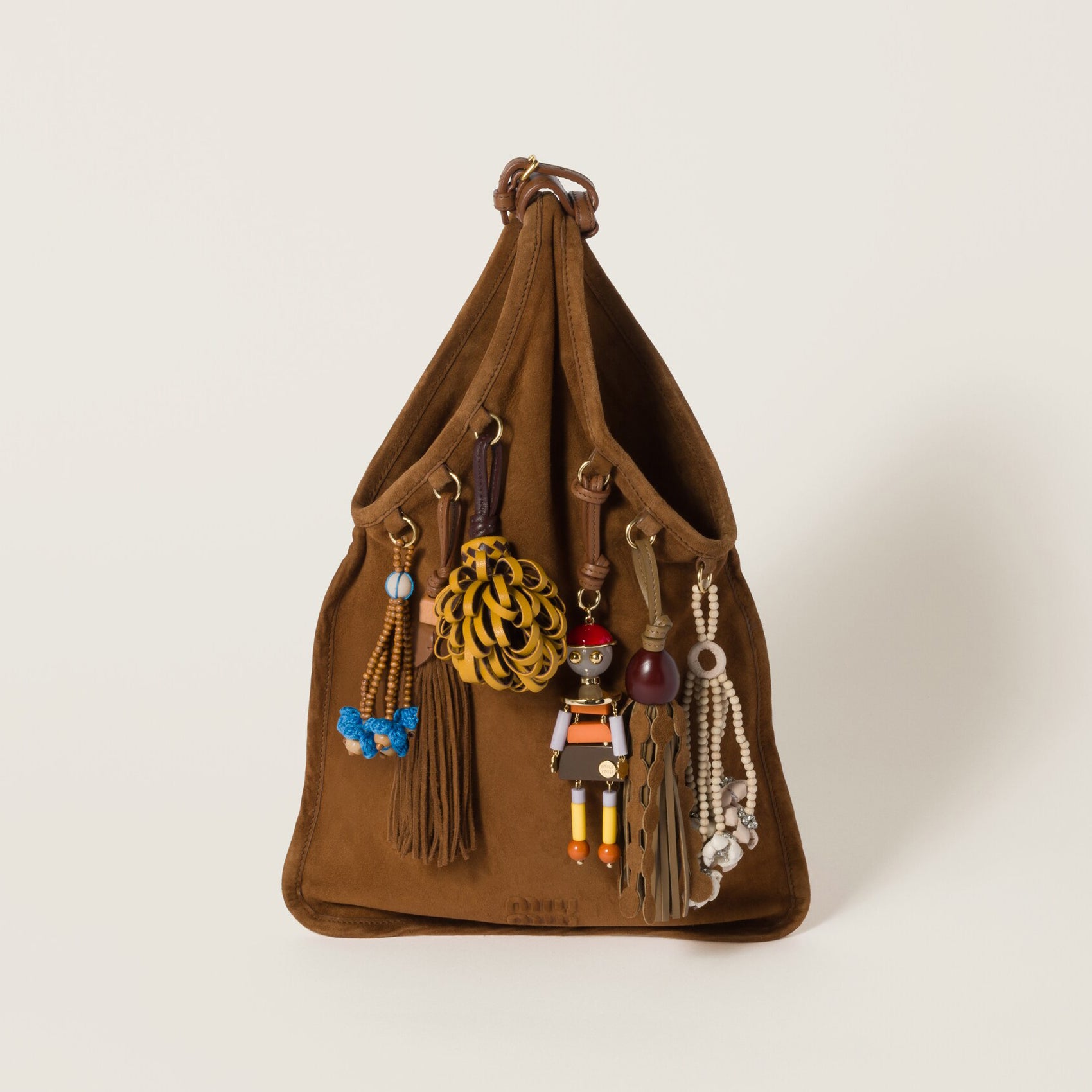 MM Women's Solid Color Hanging Decoration Suede Leather Large Handbag Bag Bags #77613