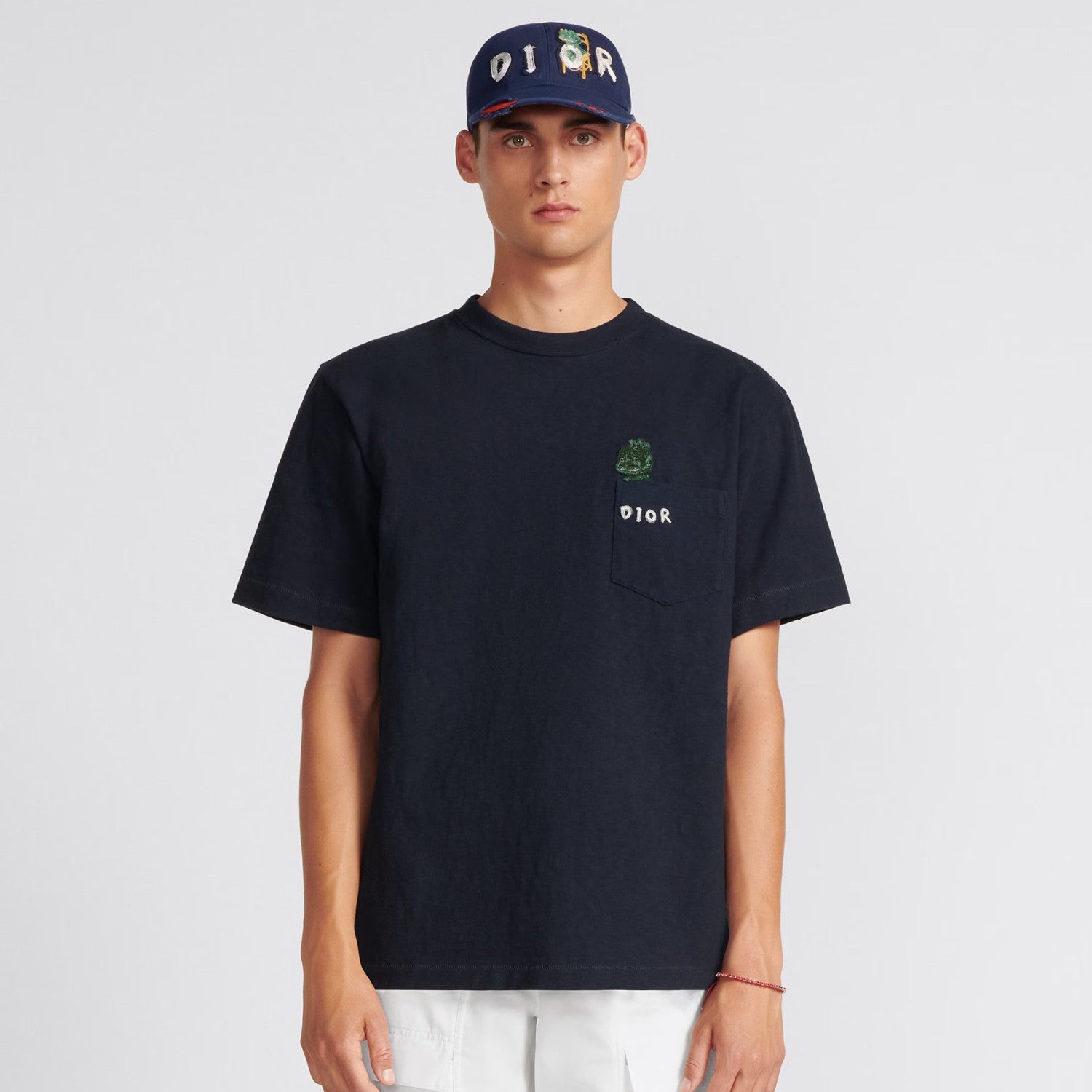 CD Men's Summer Chest Embroidery Logo Cotton Round Neck Short Sleeve T-Shirt #97849