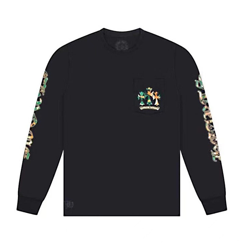 Men's and Women's Spring and Autumn Camouflage Print Logo Print Casual Round Neck Cotton Pullover Sweatshirt #72693