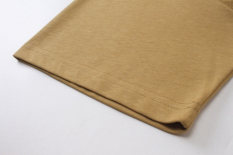 Women's Summer Solid Color Letter Print Round Neck Cotton Short Sleeve T-Shirt #74914