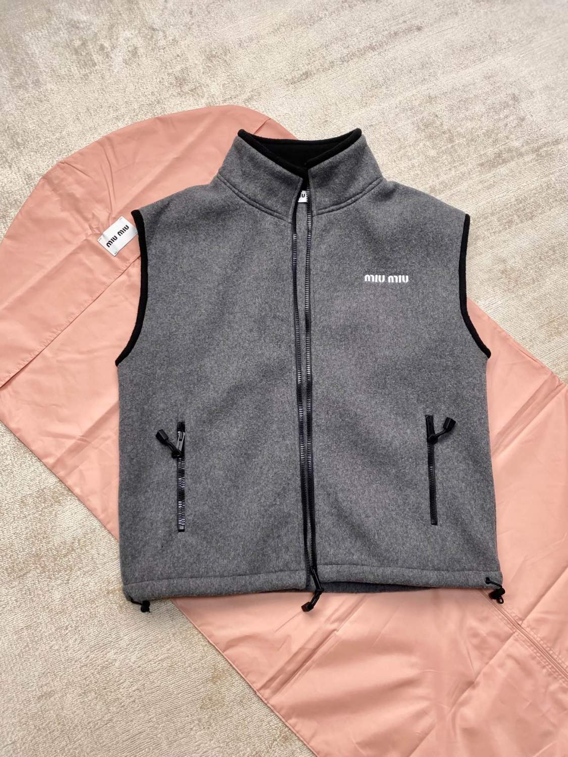 Men's And Women's Spring And Fall Suede Stand-up Collar Zipper Sleeveless Vest Jacket #73174