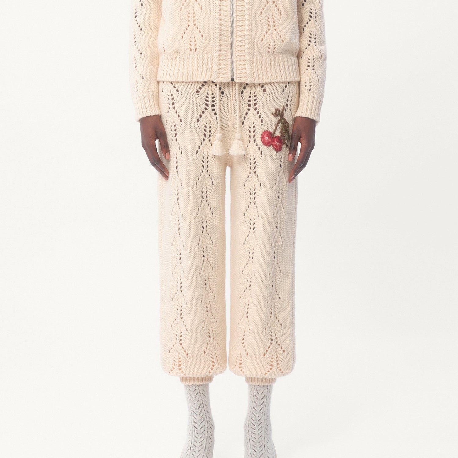 Women's Spring. Autumn And Winter Wool And Cashmere Casual Solid Color Straight Leg Pants Ngvp #9728