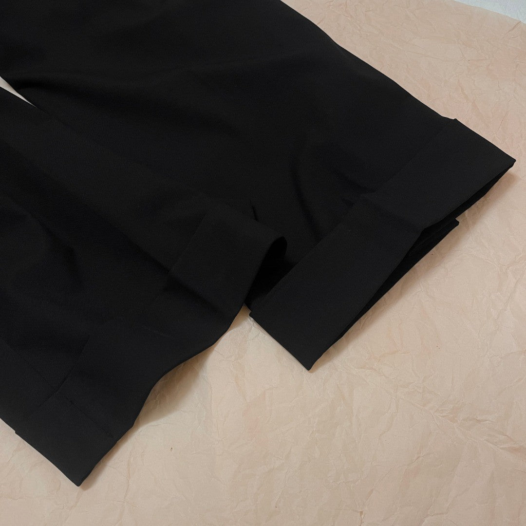 Women's Spring and Autumn Solid Color Elastic Mid Waist Wide Leg Casual Pants #74784