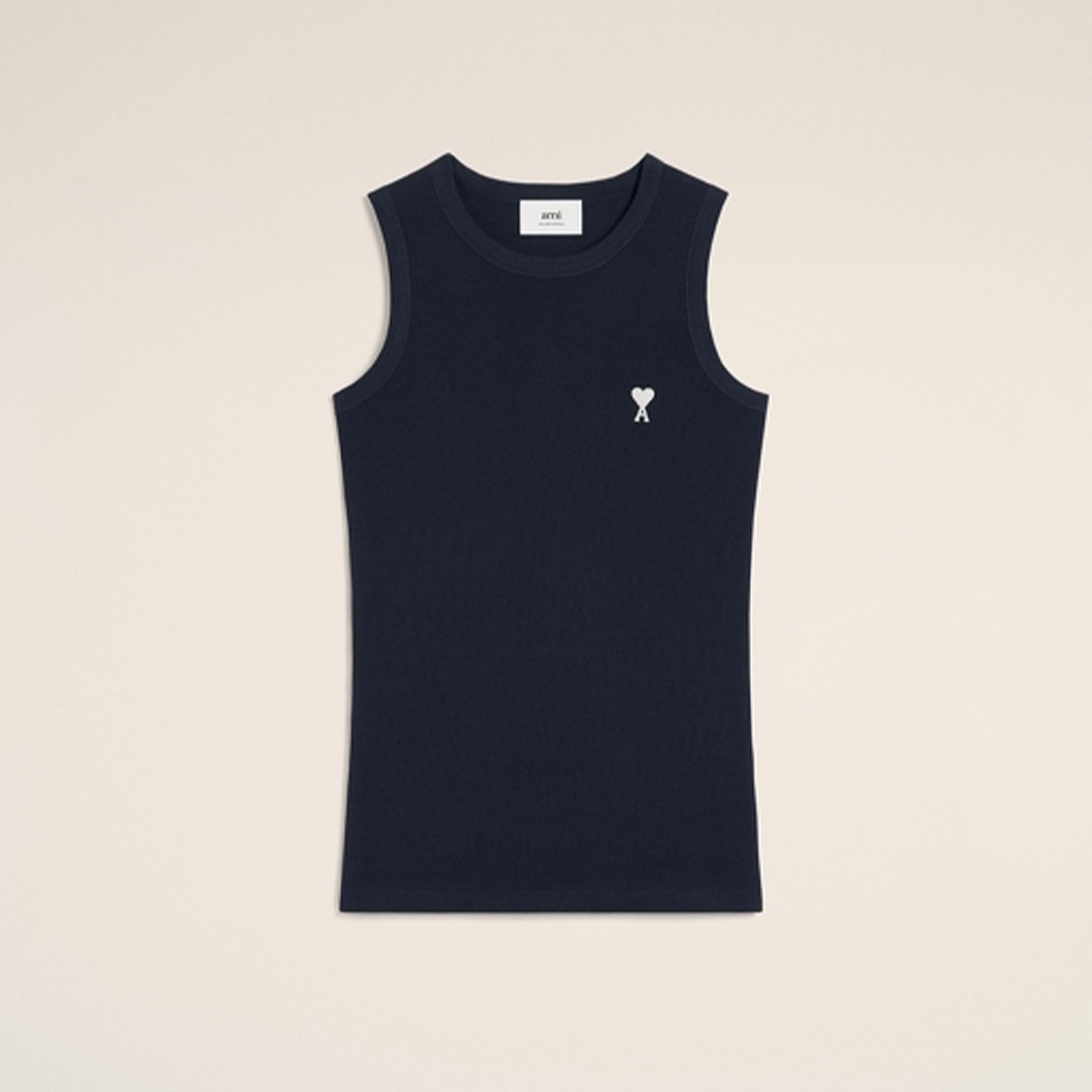 Ami Spring And Summer New Men's Solid Colour Adc Knitted Vest Love Heart Slim Sleeveless Round Neck Top Sleeveless T-Shirt #81153