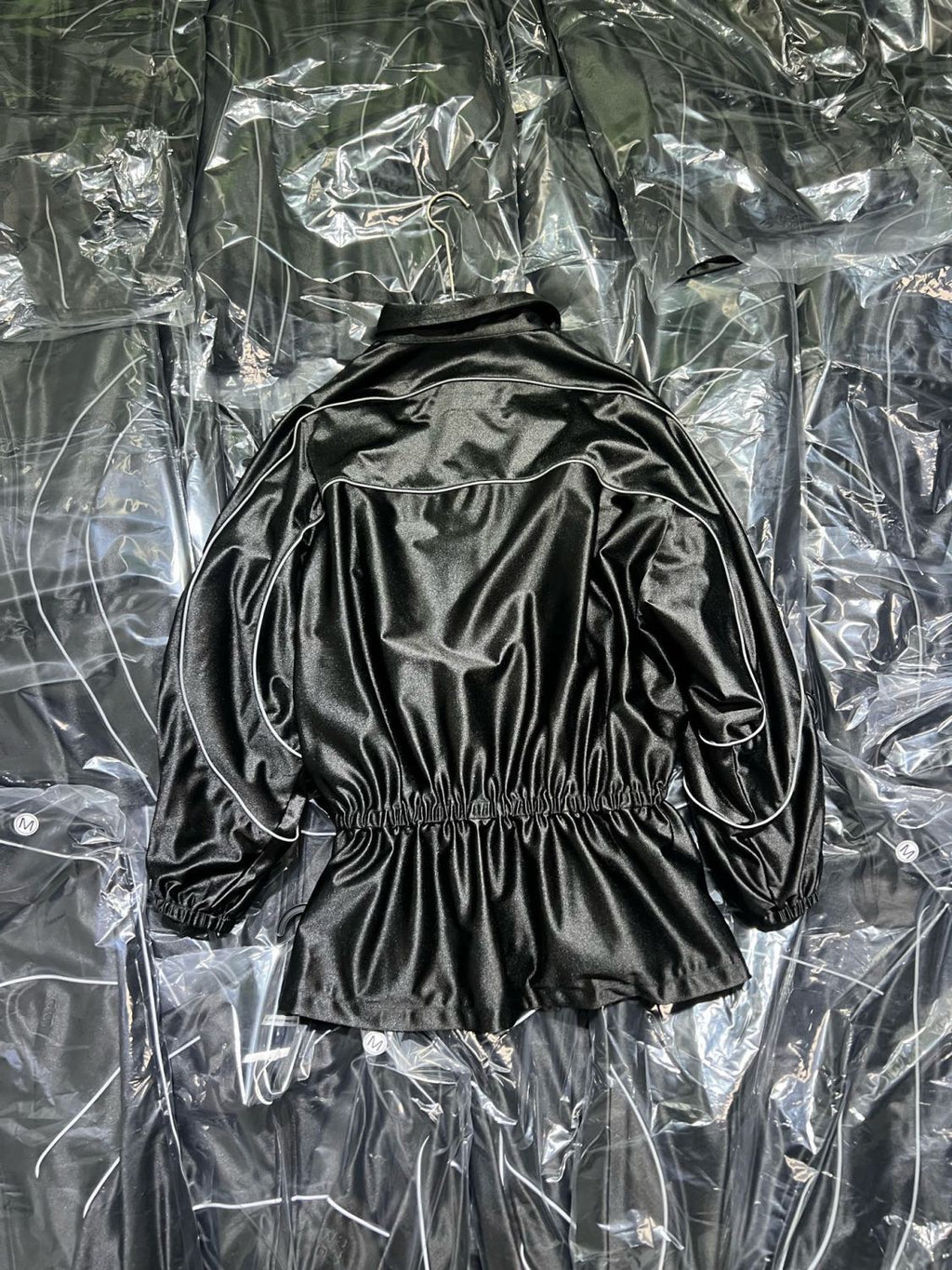 Women's Color-block fabric Bright trim Zippered dress Jacket #194224