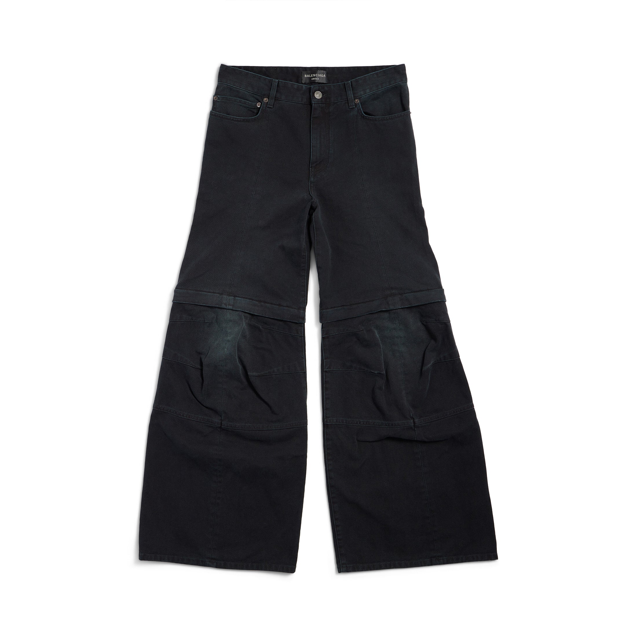 Cargo Flared Pants Women's Men's Spring And Autumn Removable Shorts  Black Do Old Knee Design High Street Trend Wide Leg Trousers Ngvp #1619