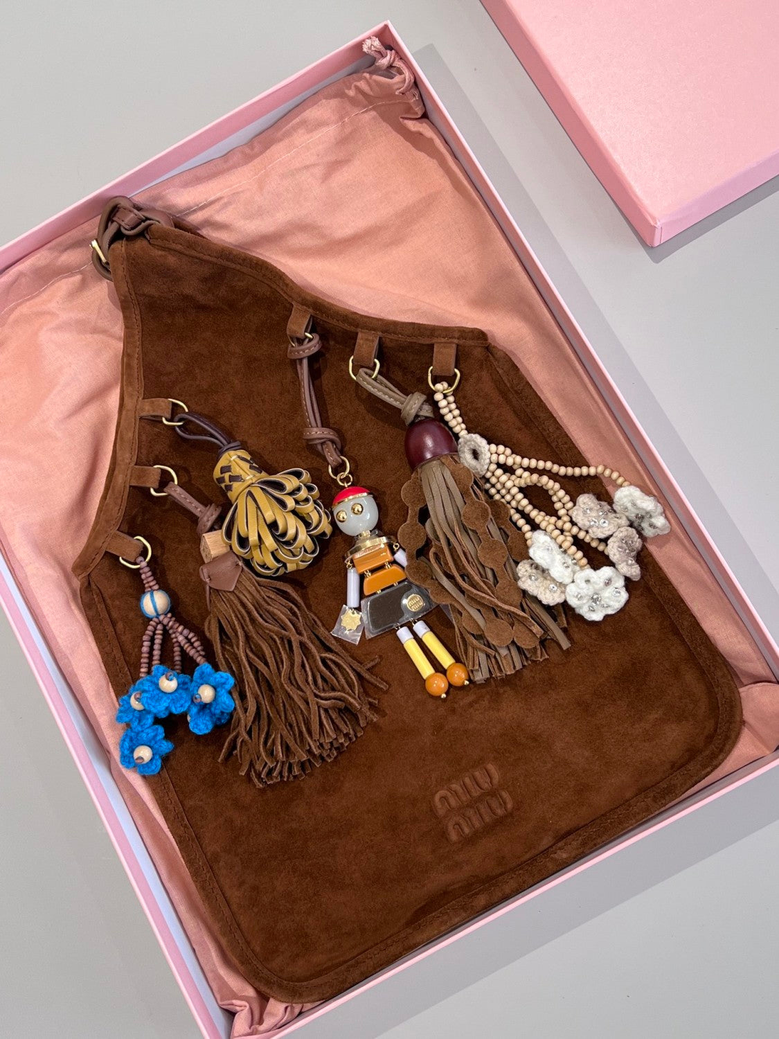 MM Women's Solid Color Hanging Decoration Suede Leather Large Handbag Bag Bags #77613