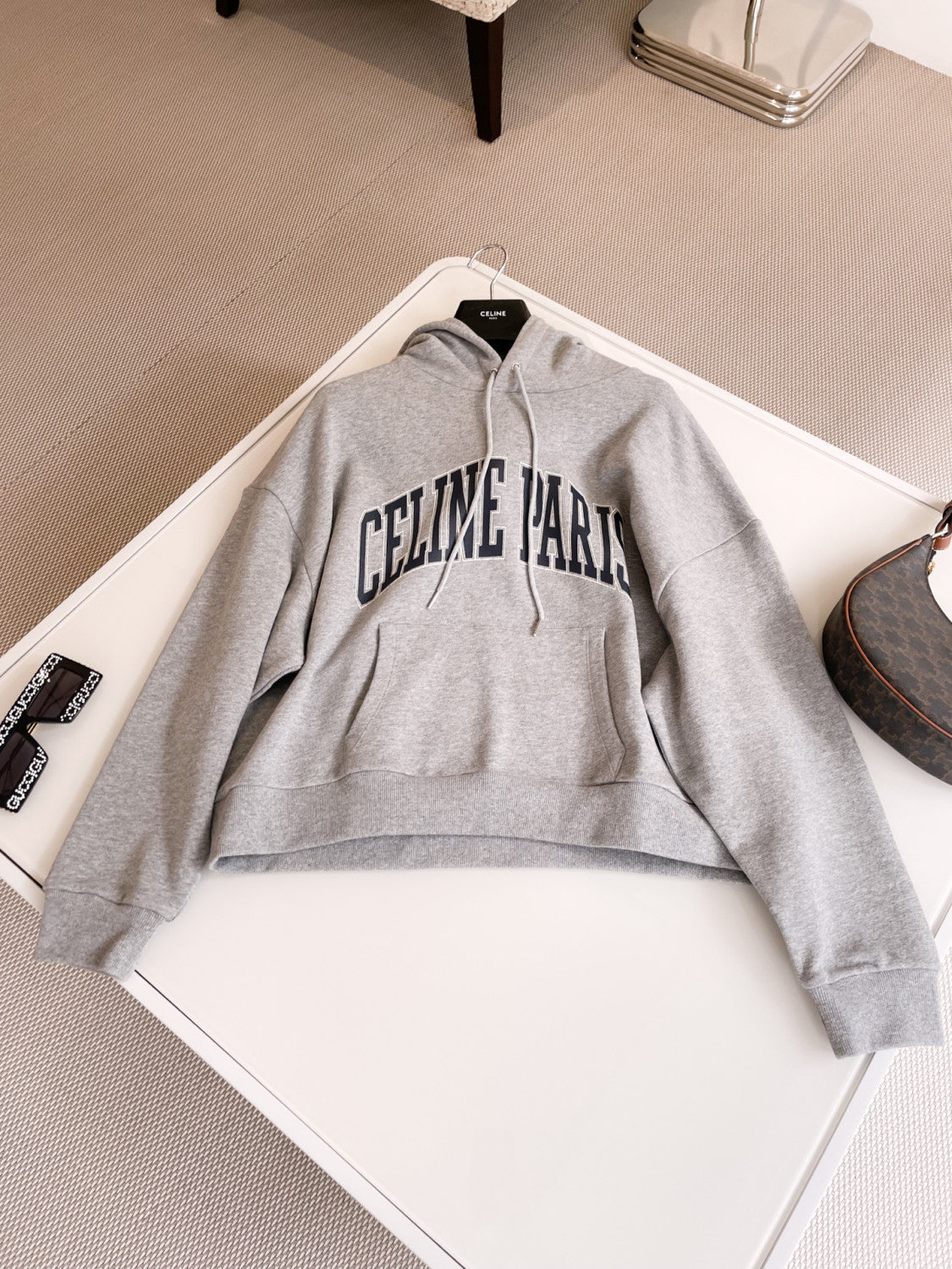 Women's Spring and Autumn Solid Color Letter Printed Loose Hooded Pullover Long Sleeve Sweatshirt #74999