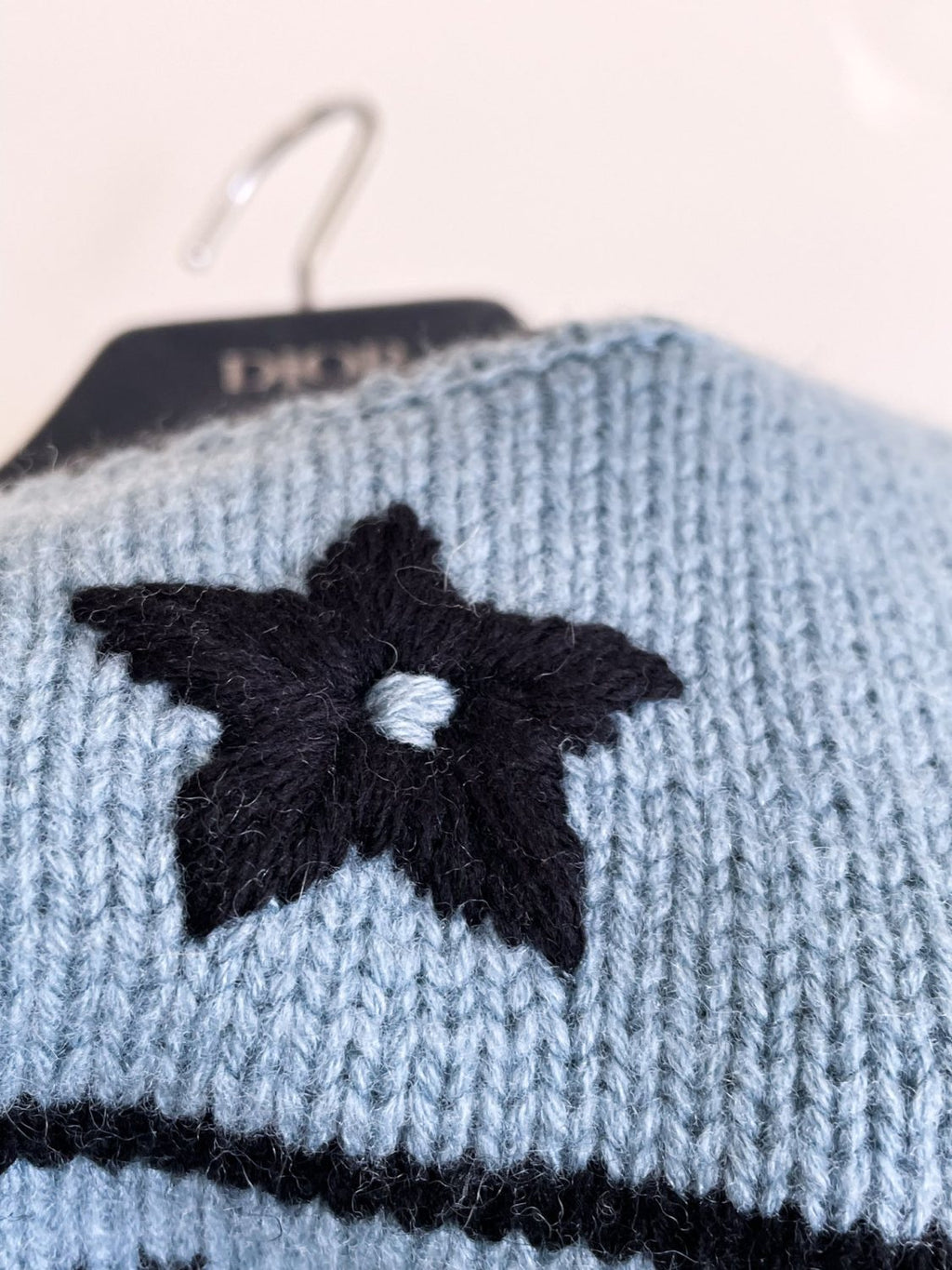 Women's Summer White Logo Round Neck Cashmere Knit Short Sleeve T-Shirt #74553