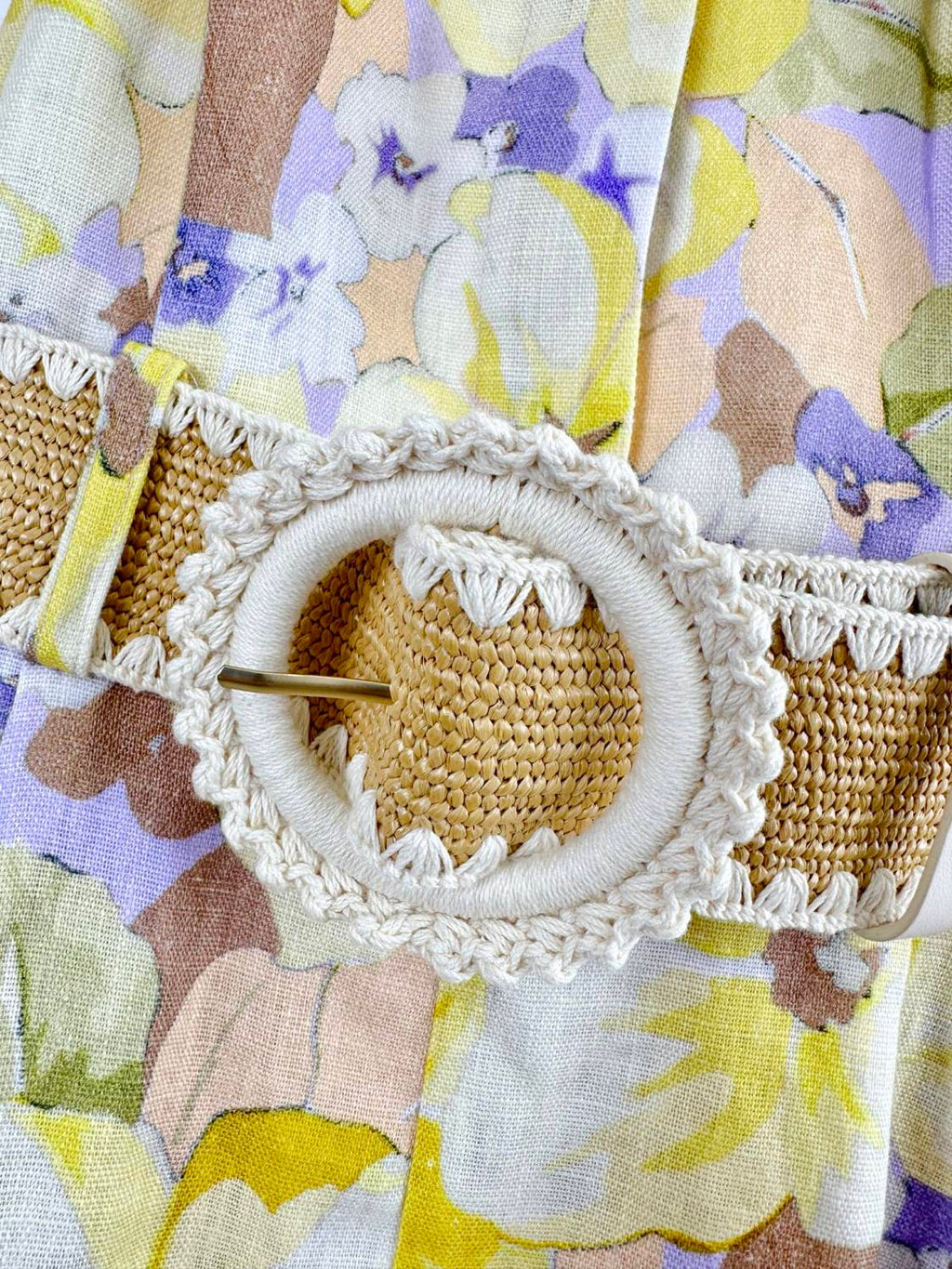 Women's Summer Floral Pattern Printed Cinched Waist Collarless Backless Single Button Sleeveless Jumpsuit #77664