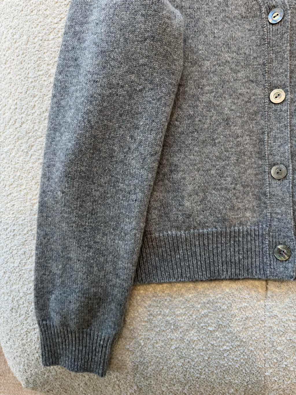 Women's Fall/Winter Chinese New Year Collection Embroidered Blend Cardigan V-Neck Single-Breasted Button-Down Gray Cardigan #194102