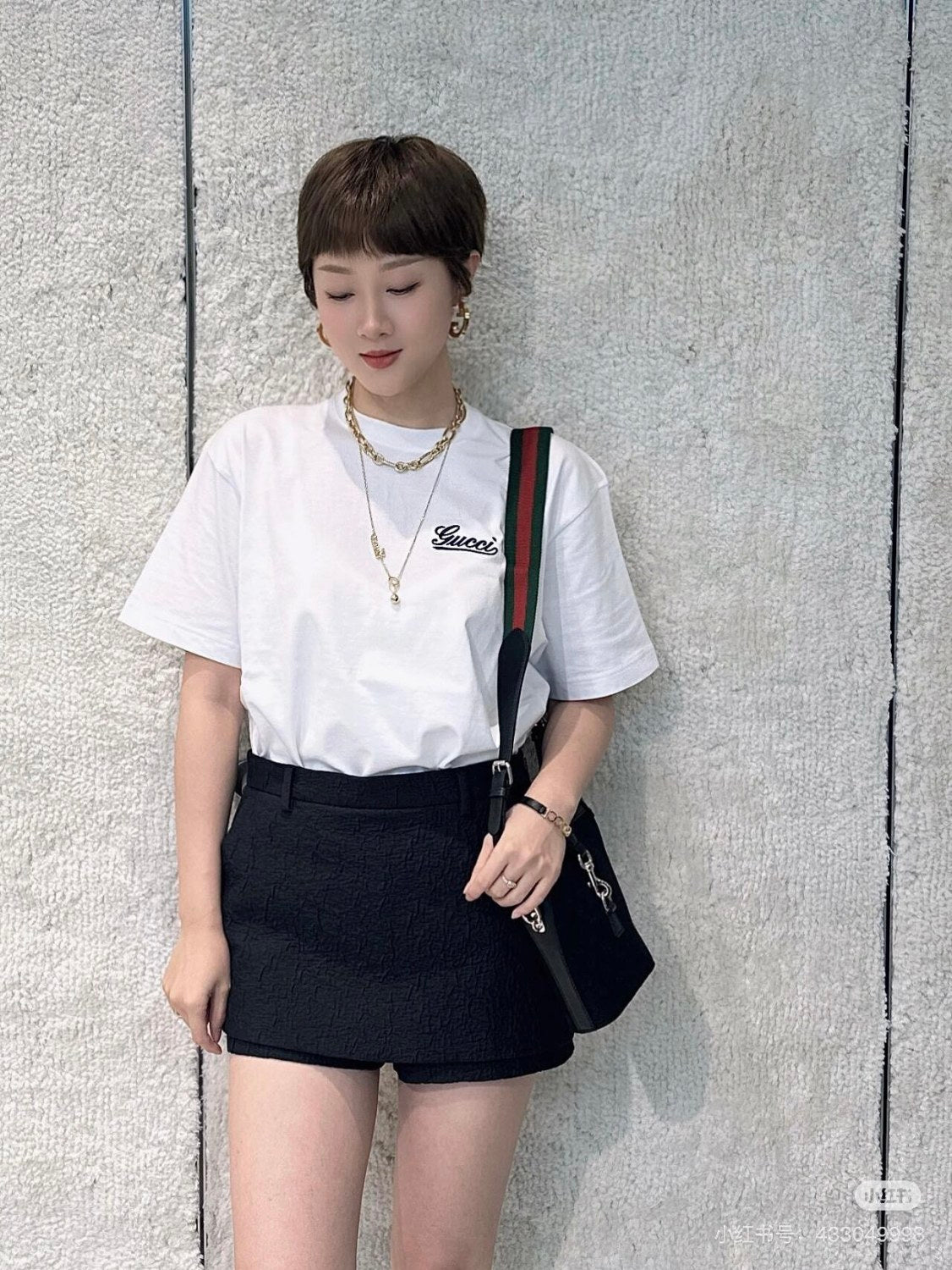 Women's Summer Solid Color Letter Embroidery Straight Pullover Cotton Short Sleeve T-Shirt #71457