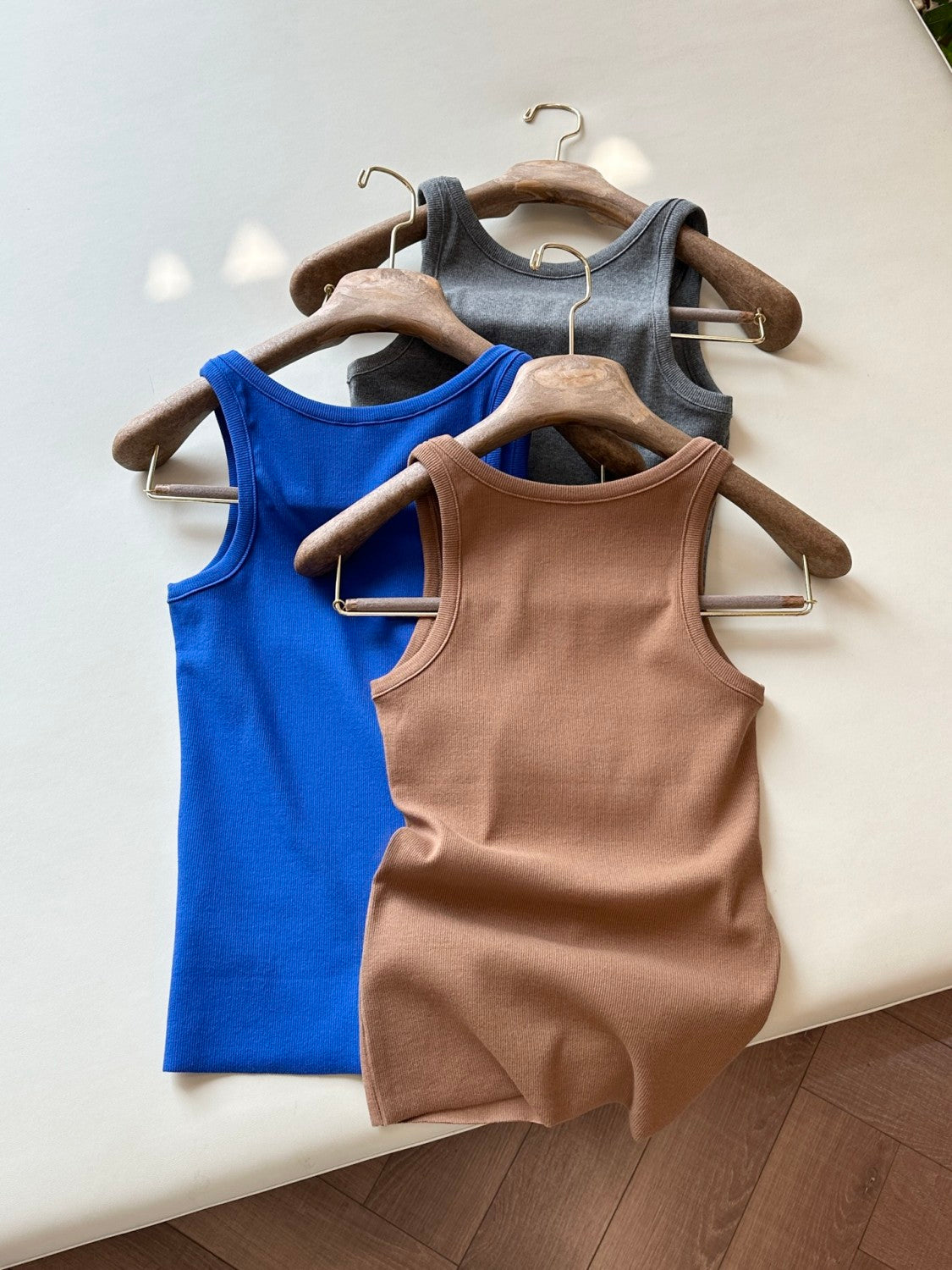 Women's Summer Solid Color Letter Print Round Neck Sleeveless Tank Top Vest #76684