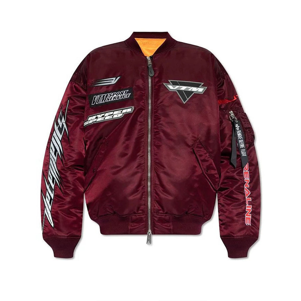 Vetements Men's Autumn And Winter Racing Suit Warm Air Force Jacket High Street Zipper Jacket Colorblocking Fashion Jacket Ngvp #8782