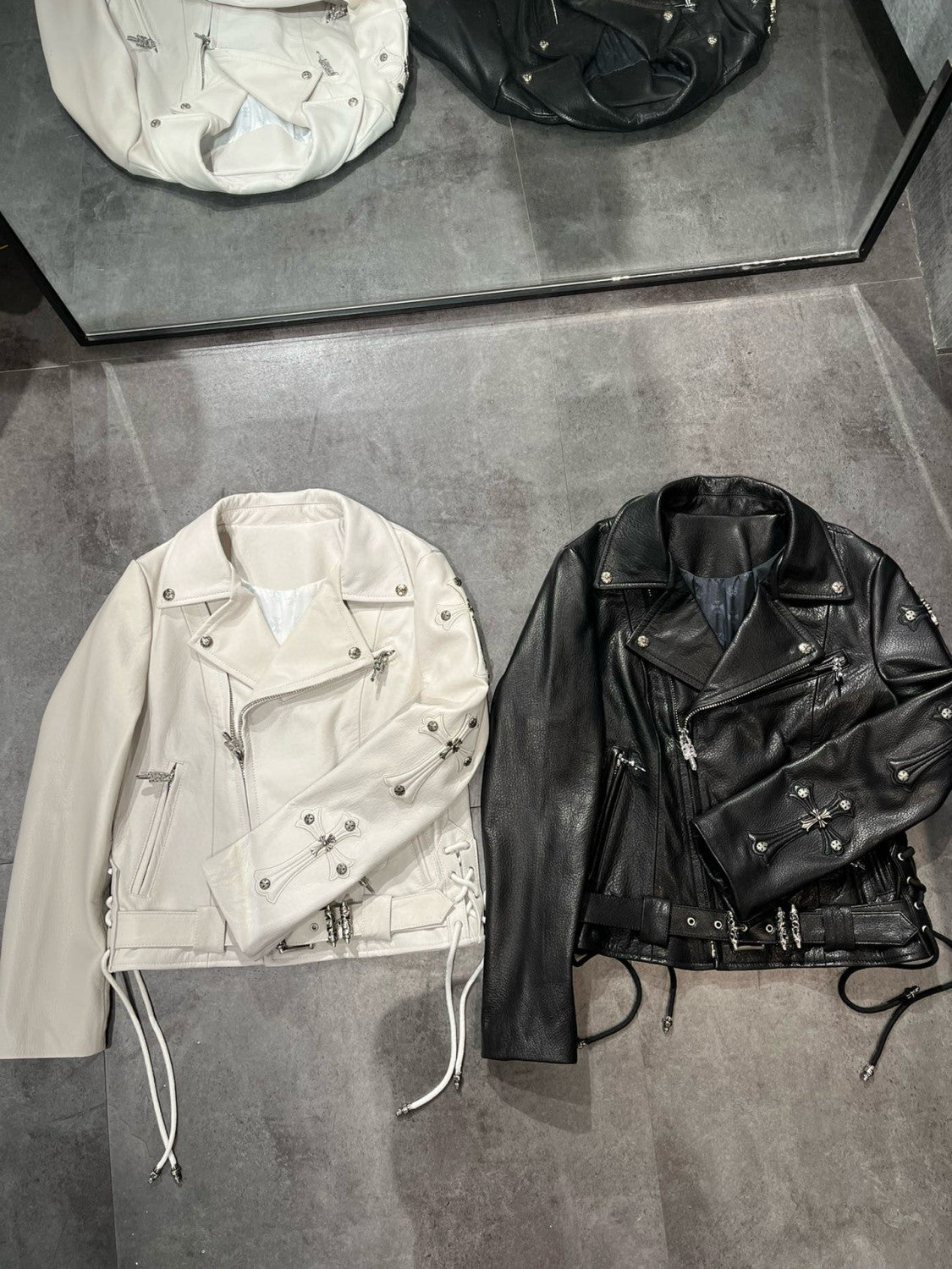 Women's Autumn and Winter Solid Color Slant Zipper Sheepskin Long Sleeve Lapel Biker Jacket #98464