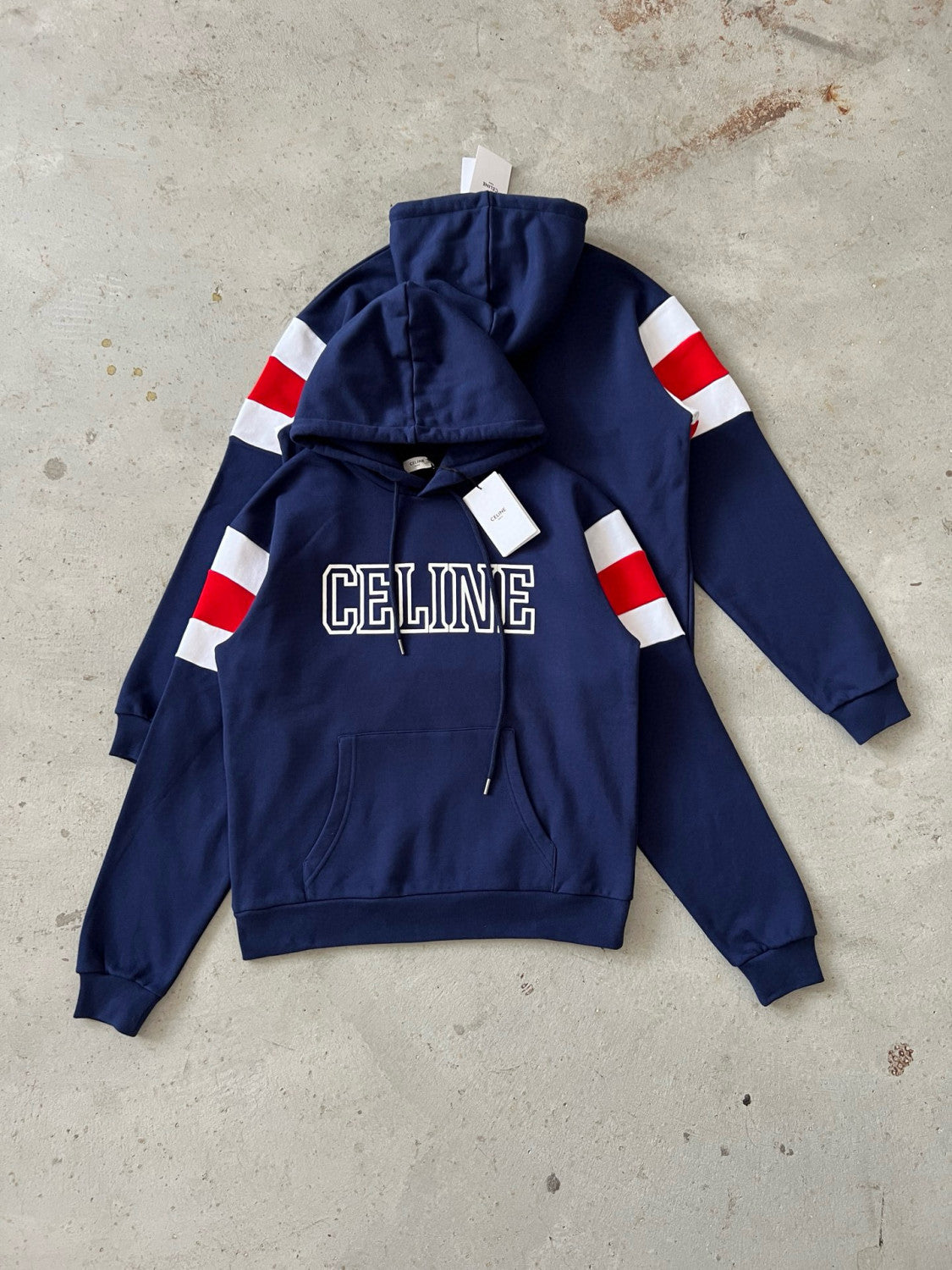 Men's and Women's Unisex Spring/fall Fashion Casual Hooded Color-blocked Long-sleeve Oversized Sweatshirt With Letter Print Between Sleeves Hooded Sweatshirt #78455