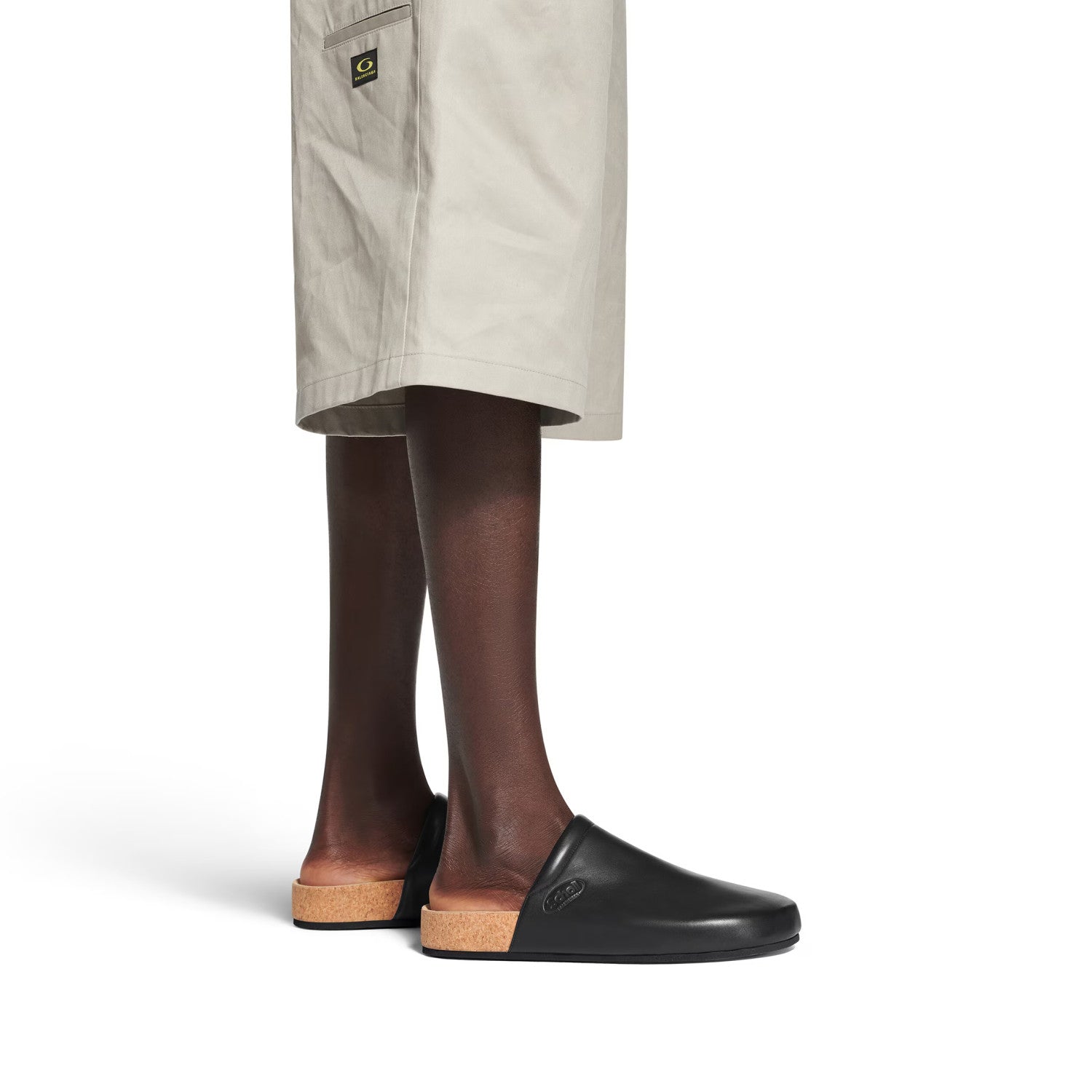 B Men's B I Scholl Flat Mule In Black Cowhide Flat Logo Birkenstock Shoes Fashion Temperament Trend Casual Shoes Slippers Ngvp #1973