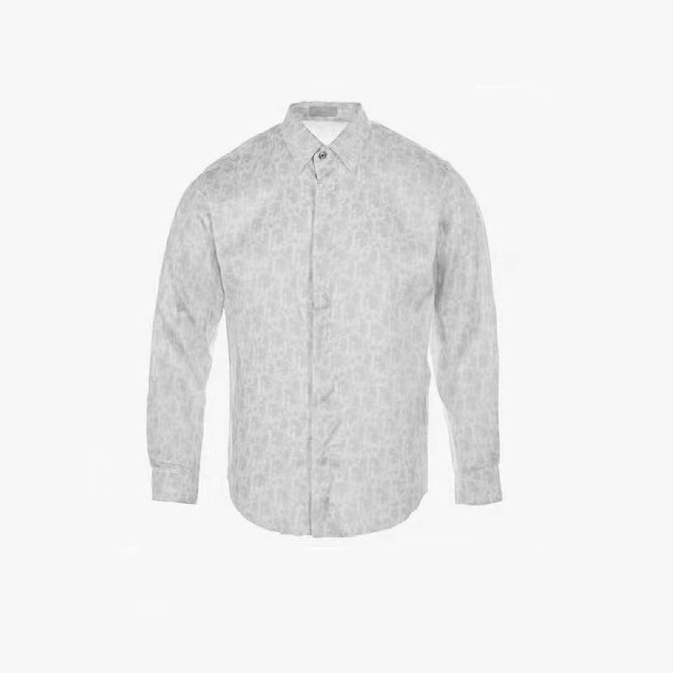 Men's Spring And Summer Fashion Temperament Logo Printed Silk Shirt Comfortable Single-breasted Shirt #98722