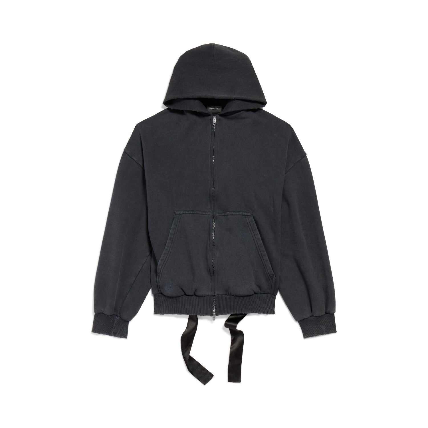 Women's Spring/Autumn High Street Lace-Up Hoodie Zipper Solid Color Long Sleeve Hooded Sweatshirt  Ngvp #2284