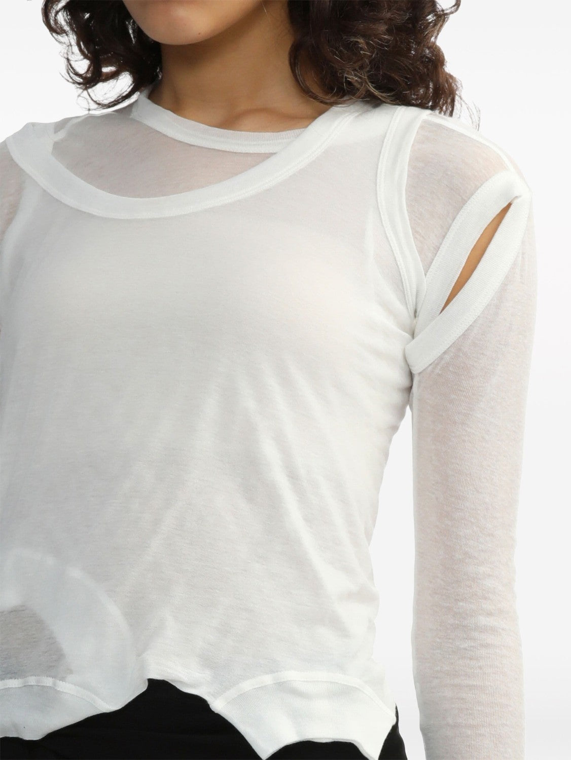 Women's Spring. Summer And Autumn Solid Color Layered Style Cotton Round Neck Pullover Long Sleeve Straight T-Shirt Ngvp #9174