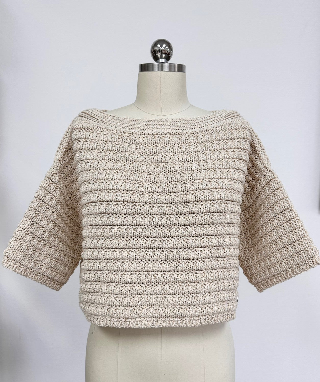 Women's Summer Solid Color One Shoulder Seven Sleeve Knit Sweater Top #76244