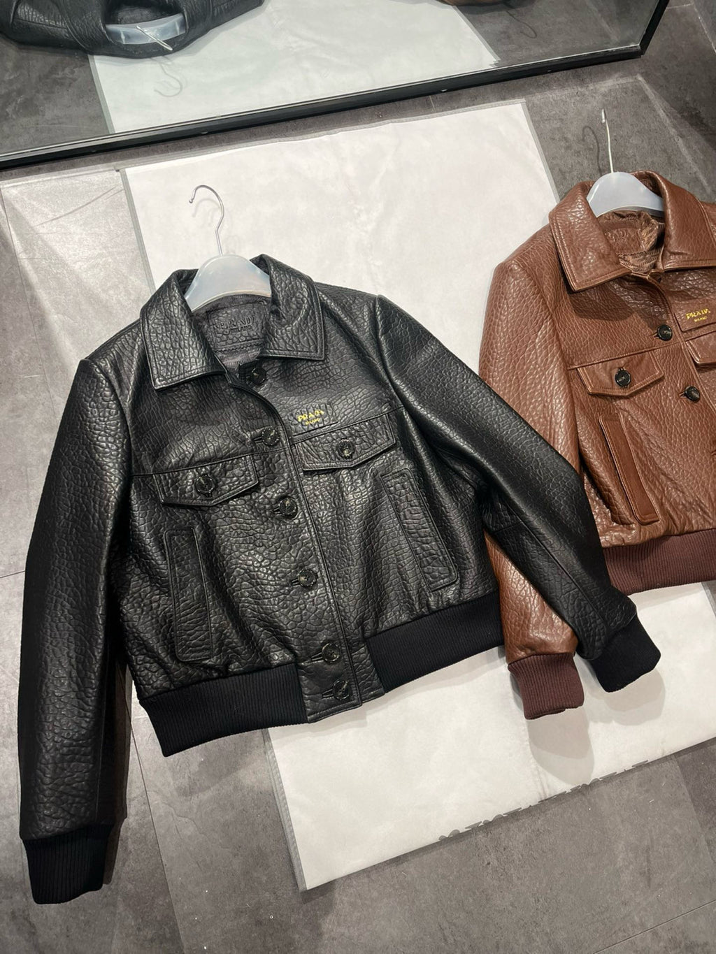 Women's Winter Solid Color Single Breasted Long Sleeve Lapel Lambskin Jacket #98533