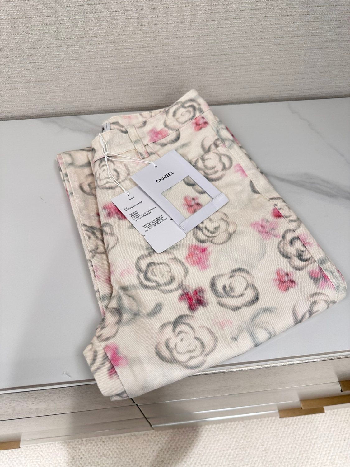 Women's Fall and Winter Floral Full Printed Pattern Straight Leg Jeans Pants #74371