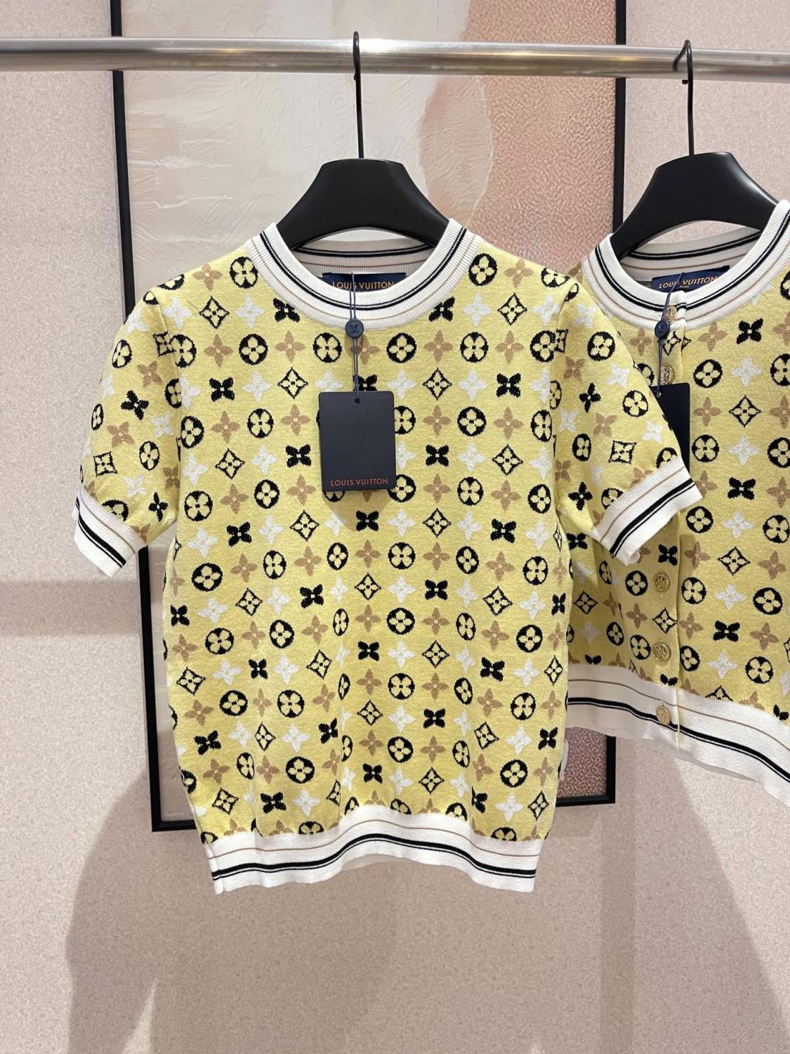 Women's Summer Solid Color Logo Printed Round Neck Short Sleeve Knit T-Shirt #72797