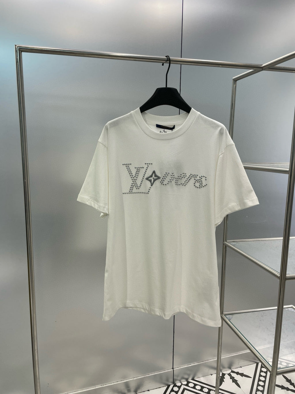 Men's Summer Cotton Hot Drill Logo Solid Color Round Neck Short Sleeve T-Shirt #98147