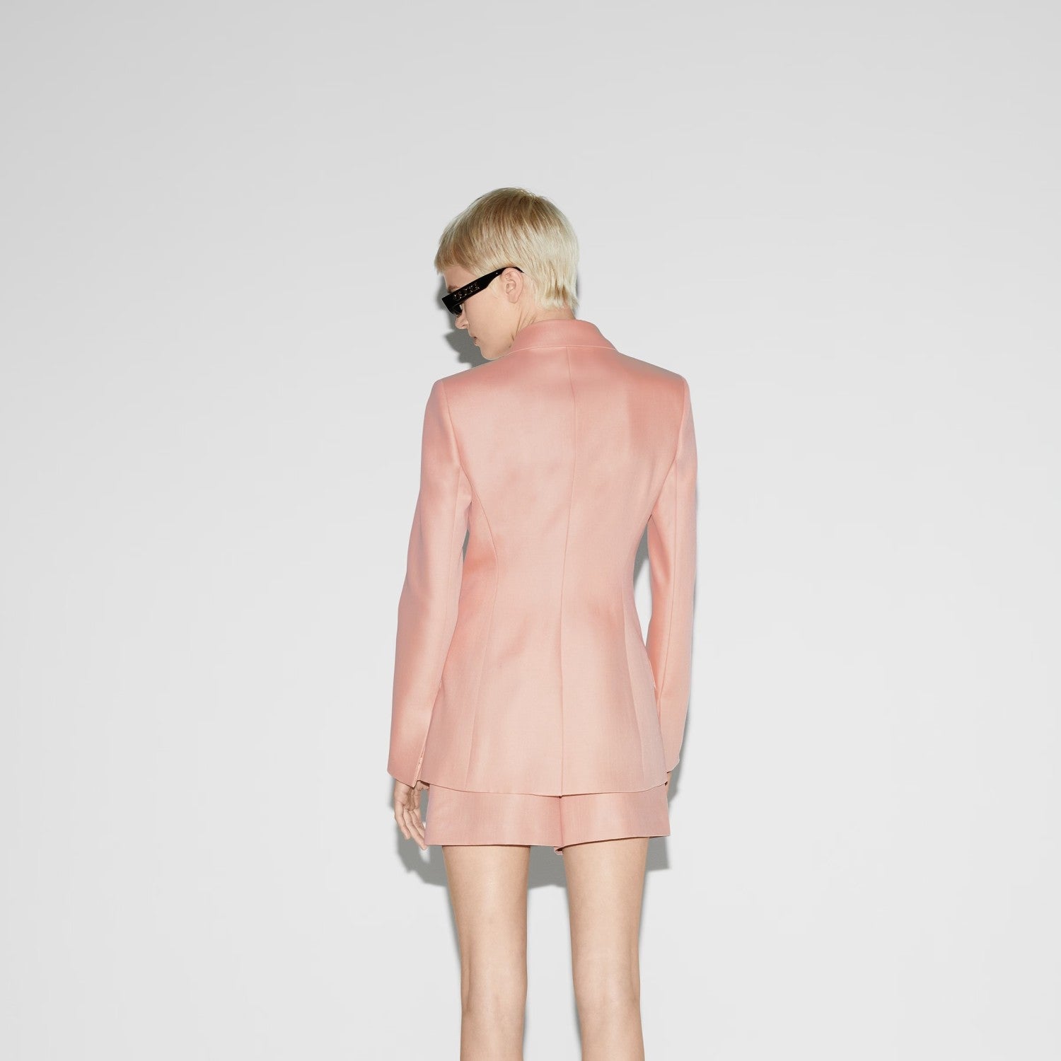 Women's Spring And Autumn Solid Color Lapel Double-Breasted Wool Mohair Long-Sleeved Loose Blazer Jacket Ngvp #8838