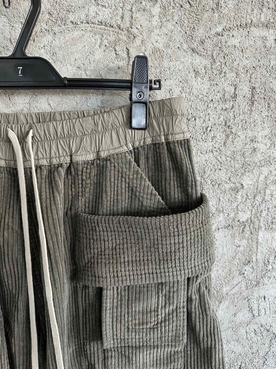 Men's Autumn and Winter Solid Color Corduroy Drawstring Multi-Pocket Casual Loose Wide Leg Pants Work Pants Ngvp #8344
