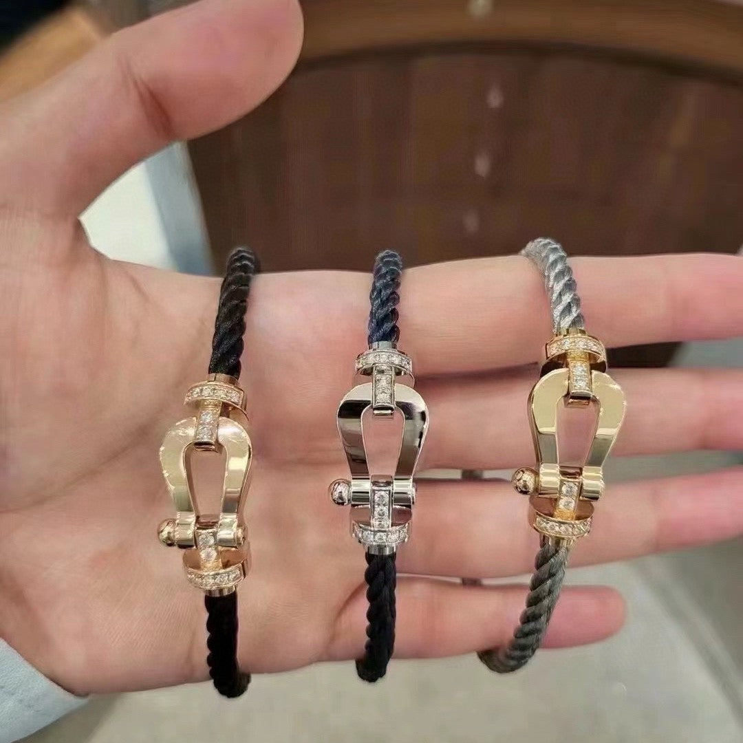 FRED Men Women Solid Color Metal Bracelet Trend High Street Cool Titanium Bracelet Jewelry #73171