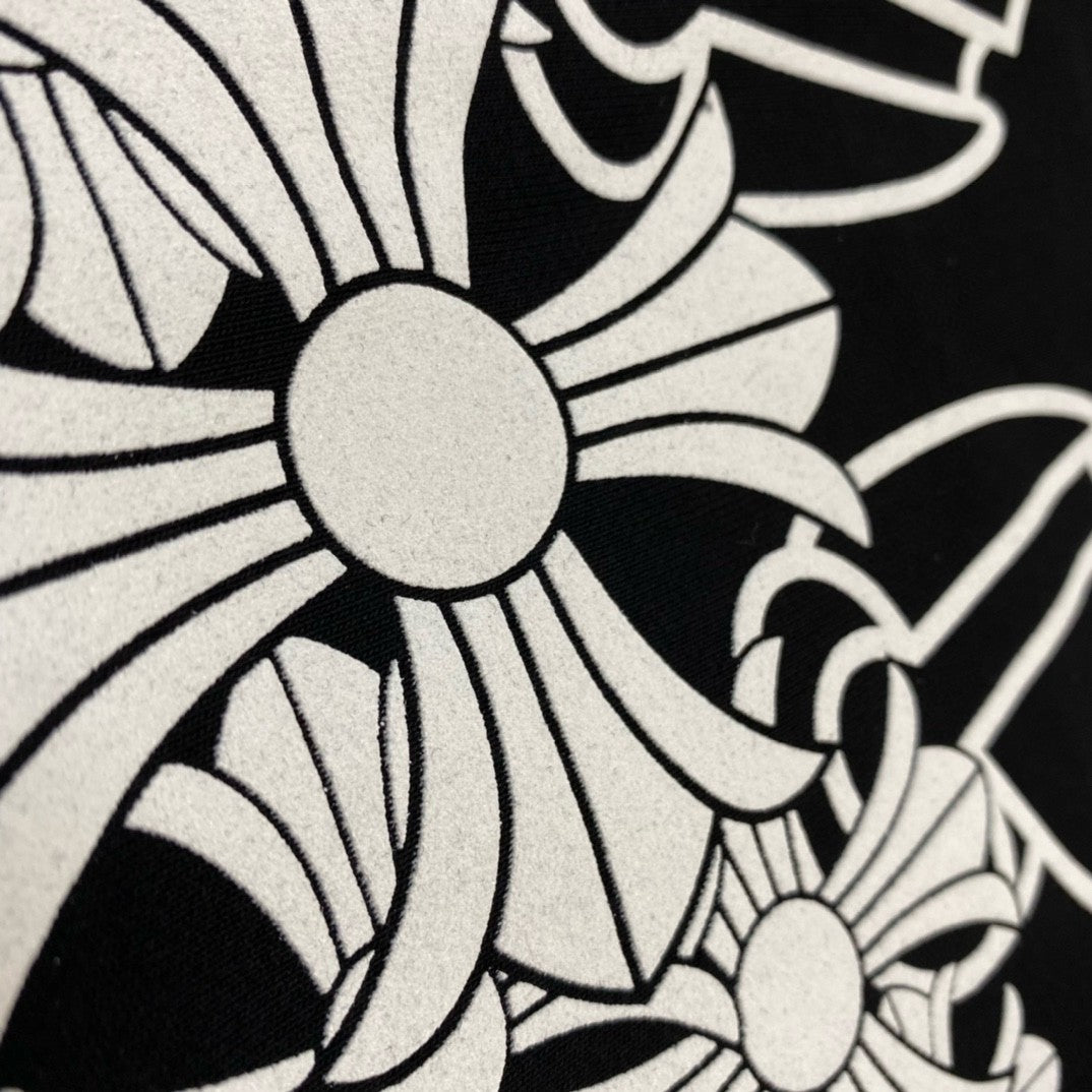 Men's Spring and Autumn Black Logo Printed Long Sleeve Hooded Sweatshirt Pullover #72484