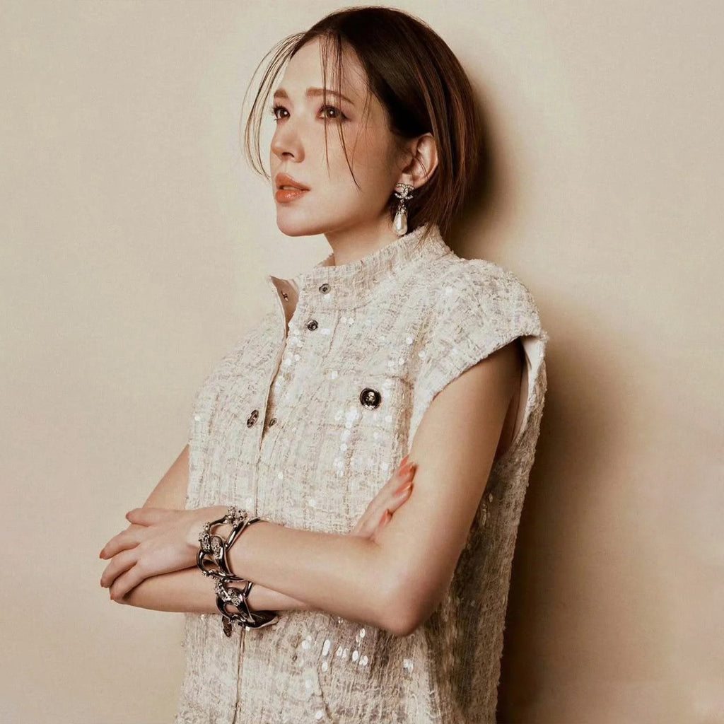 Women's Spring And Summer Sequins Tweed Single-breasted Vest Jacket Fashion Elegant Chic White Button Vest Ngvp #1971