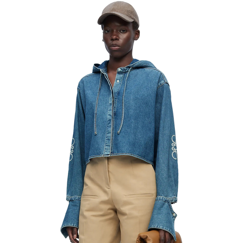 Women's Spring And Fall Tannin Short Hooded Shirt Washed Cotton Loose Casual Single Breasted Jacket #72321