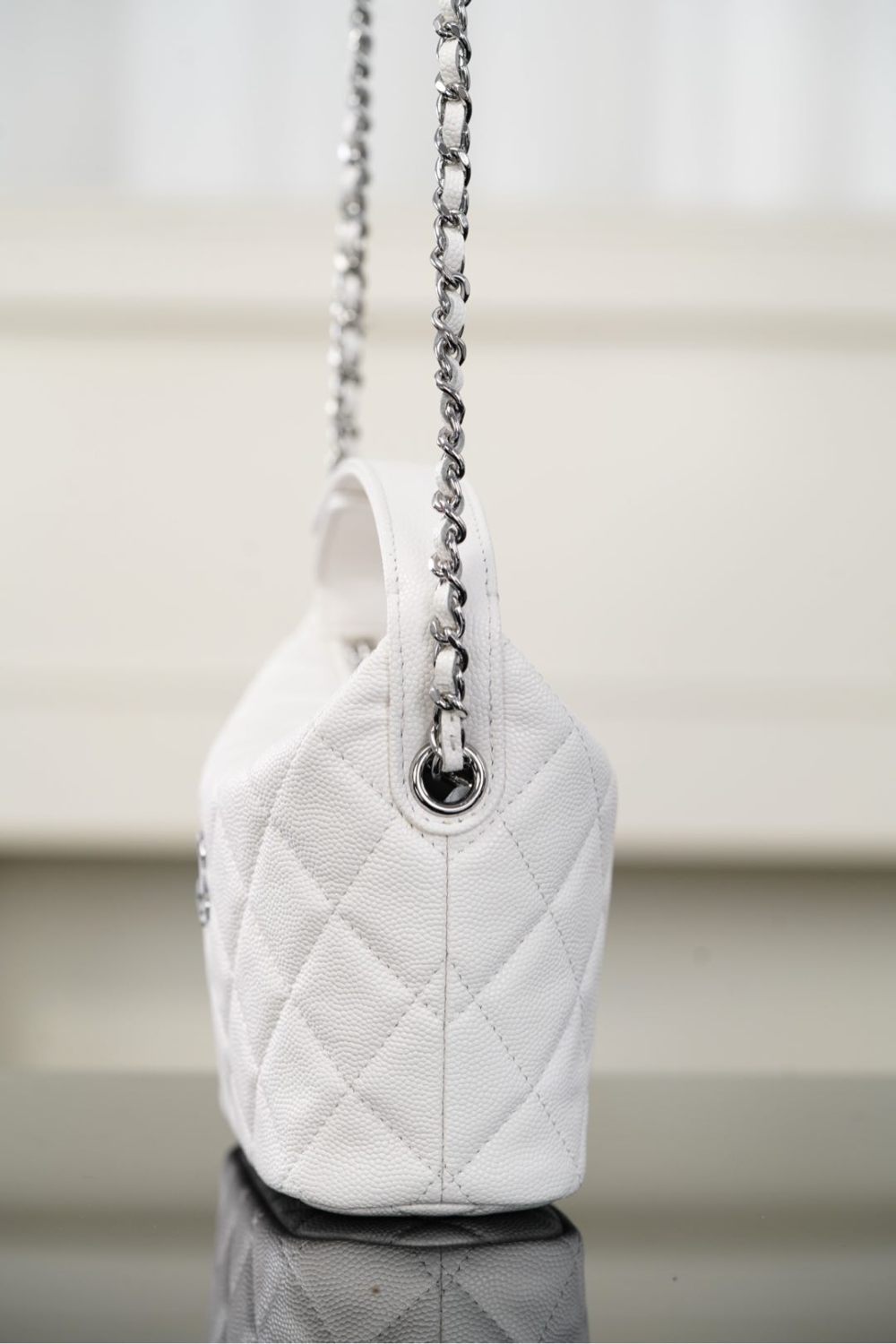 25B Silver Buckle Star Double C Lunchbox Bag Single-Shoulder Crossbody Tote Hobo Bag Fashionable White Chain Handbag Bags #193527