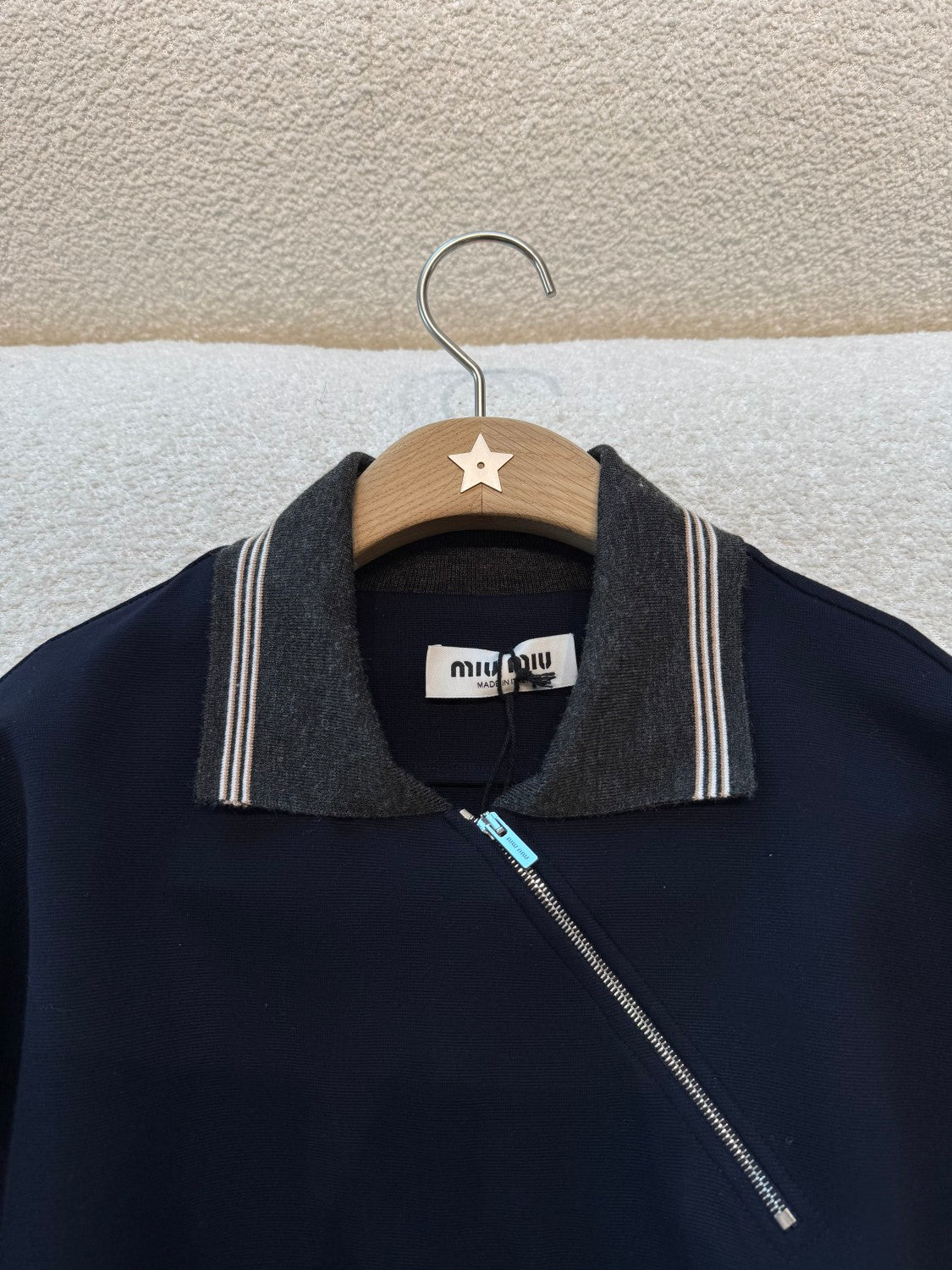 Women's Spring/Fall Casual Fashion Collared Pullover Diagonal Zipper Design Contrasting Color Long Sleeves Sweatshirt #79327