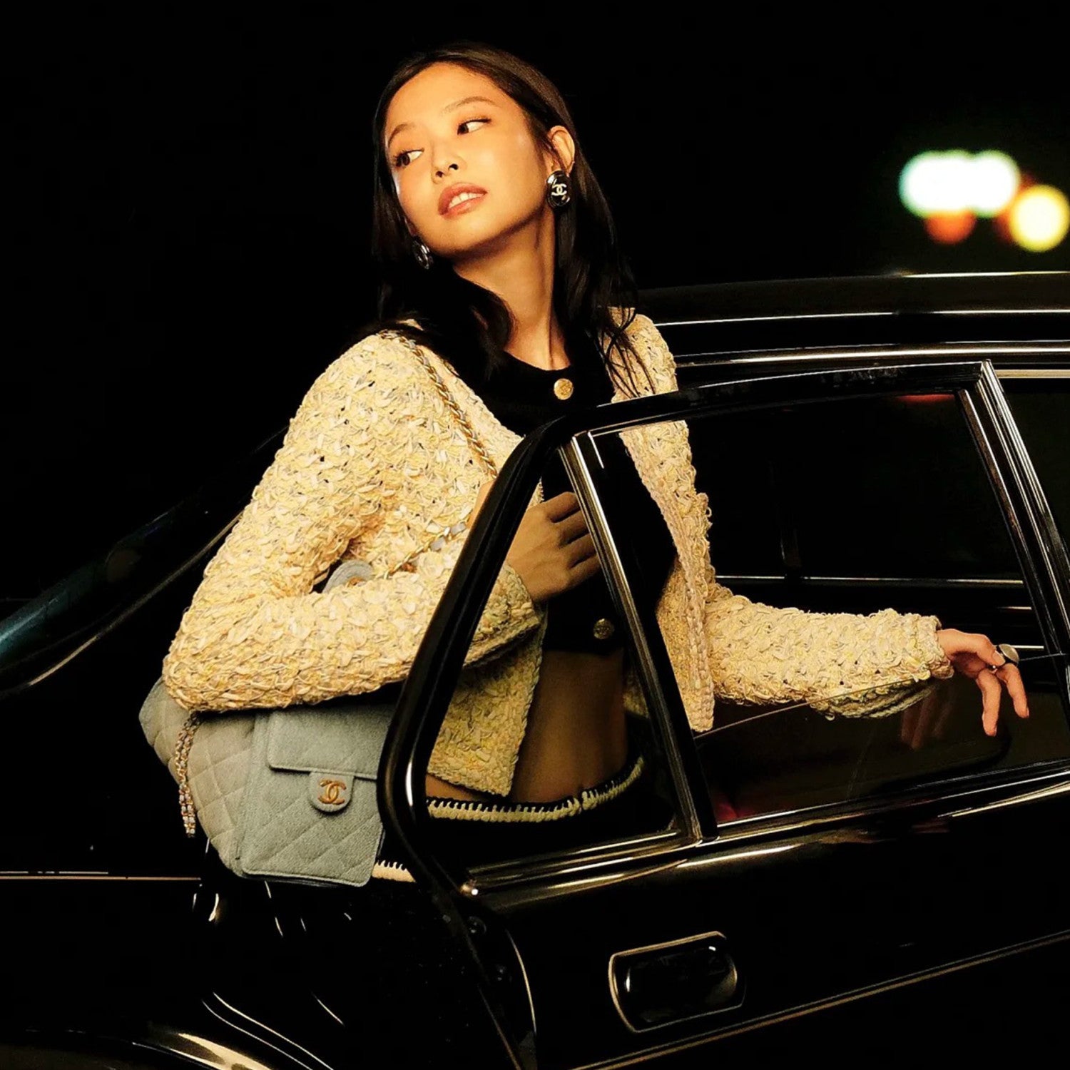 Women's  Spring And Summer Pink Woven Knit Sweater Jacket Round Neck Single Breasted Pocket Fashion Temperament Elegant Short Top Ngvp #1344